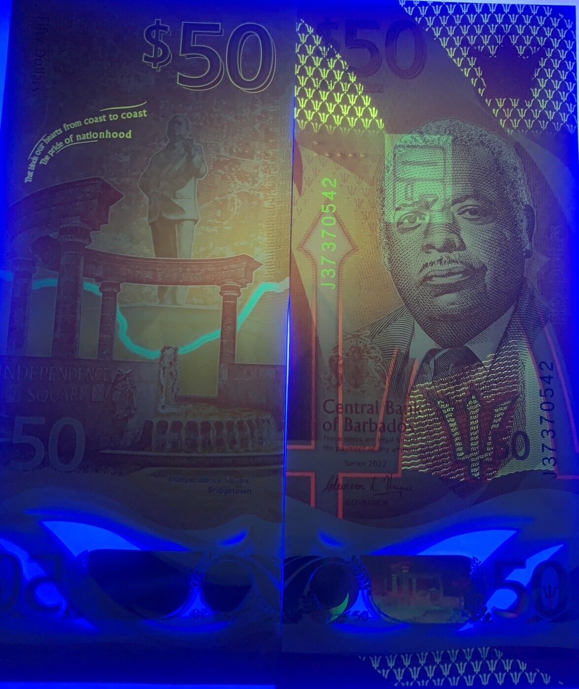 Barbados 50 Dollars ND 2022 POLYMER P NEW AUnc