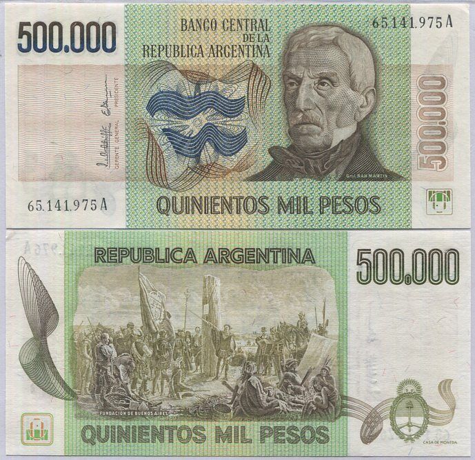 Argentina 500000 Pesos ND 1980-83 P 309 Sign # 2 AUnc