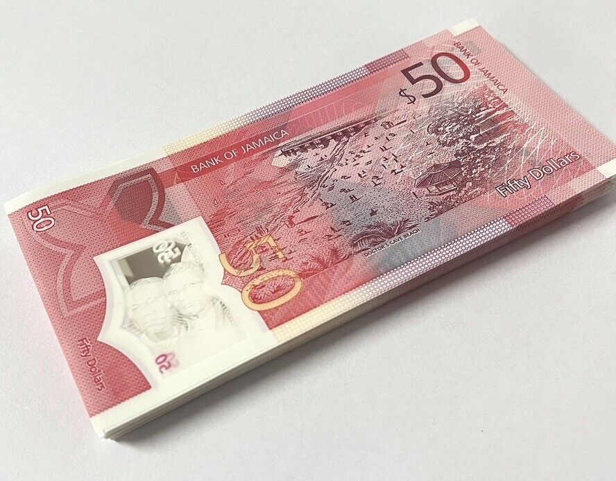 Jamaica 50 Dollars 2022 / 2023 P 96 NEW Polymer LOT 20 UNC