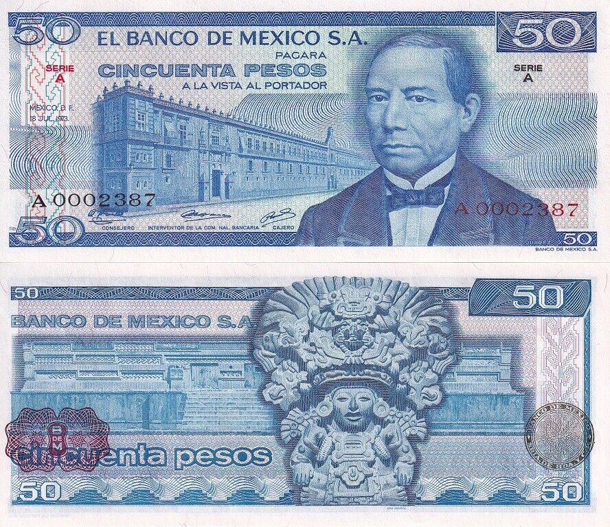 Mexico 50 Pesos 1973 P 65 a UNC