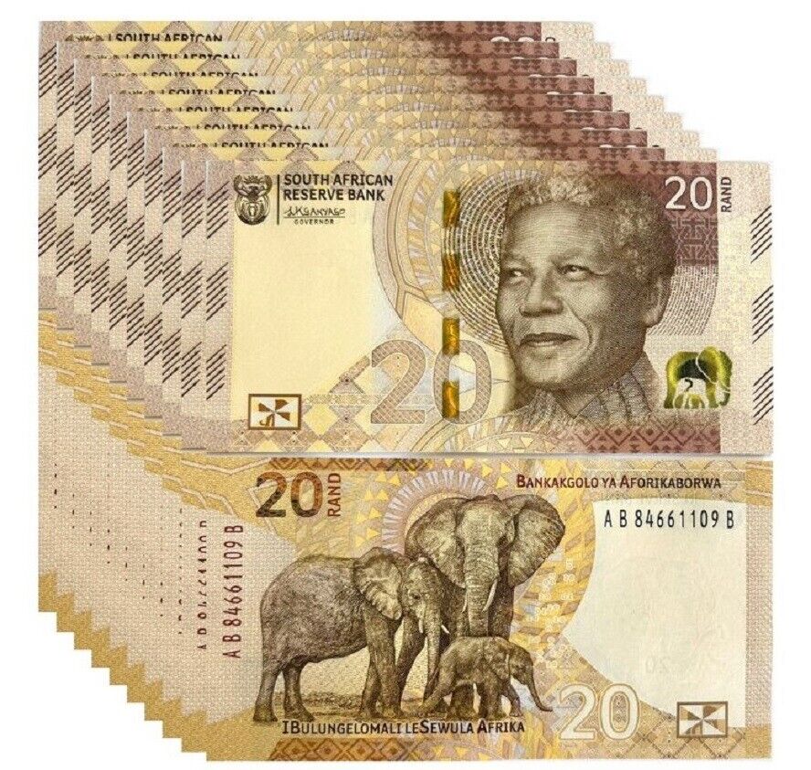 South Africa 20 Rand 2023 P 149 UNC Lot 10 Pcs