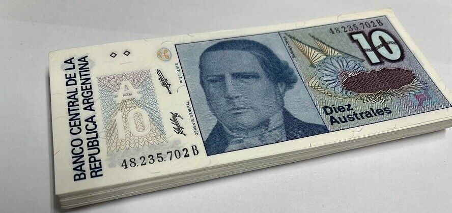 Argentina 10 Australes ND 1985-1989 P 325 b AUnc LOT 25 PCS