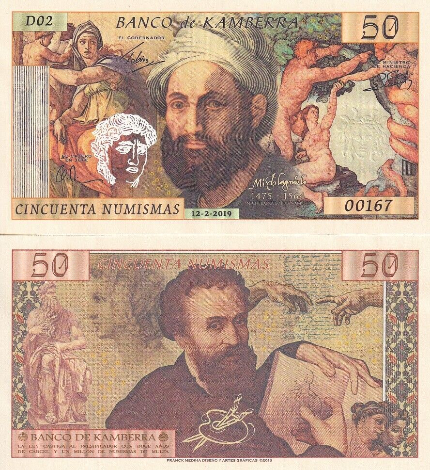 Kamberra 50 Numismas 2019 Private FANTASY Michelangelo