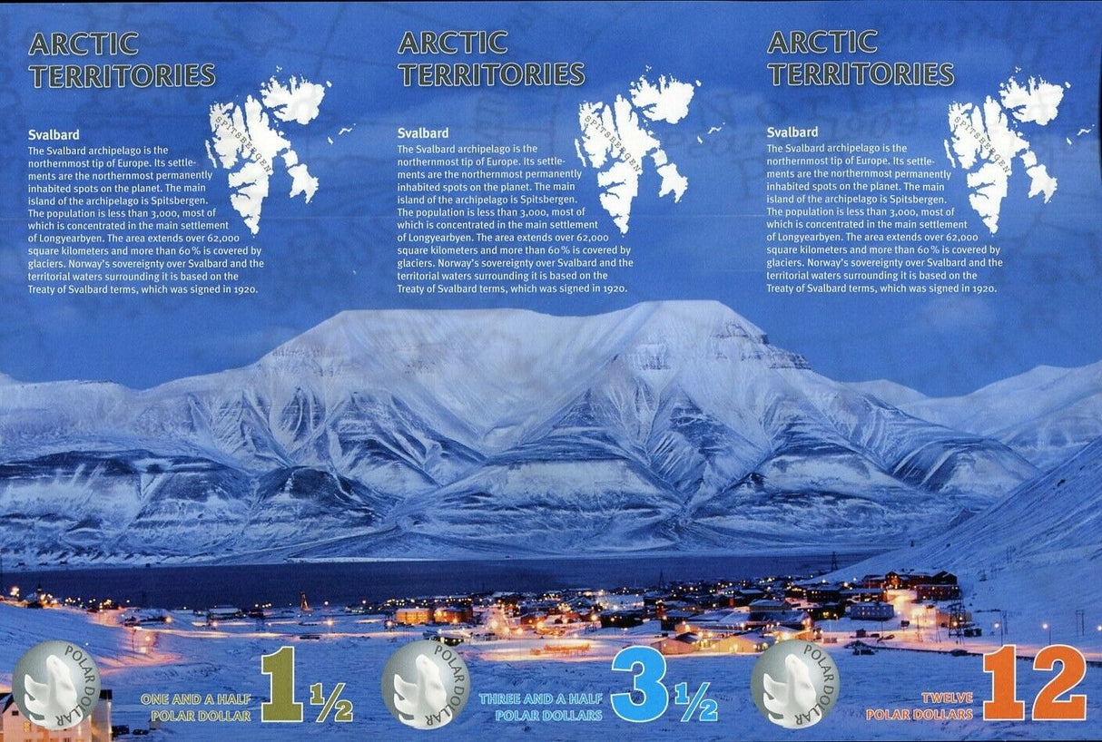 Arctic Territories 1.5 3.5 12 Dollars 2014 SPECIMEN POLYMER UNCUT SHEET