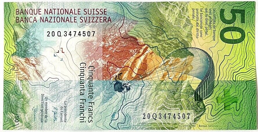 Switzerland 50 Franken 2020 P 77 Sign Janom Steiner & Jordan UNC
