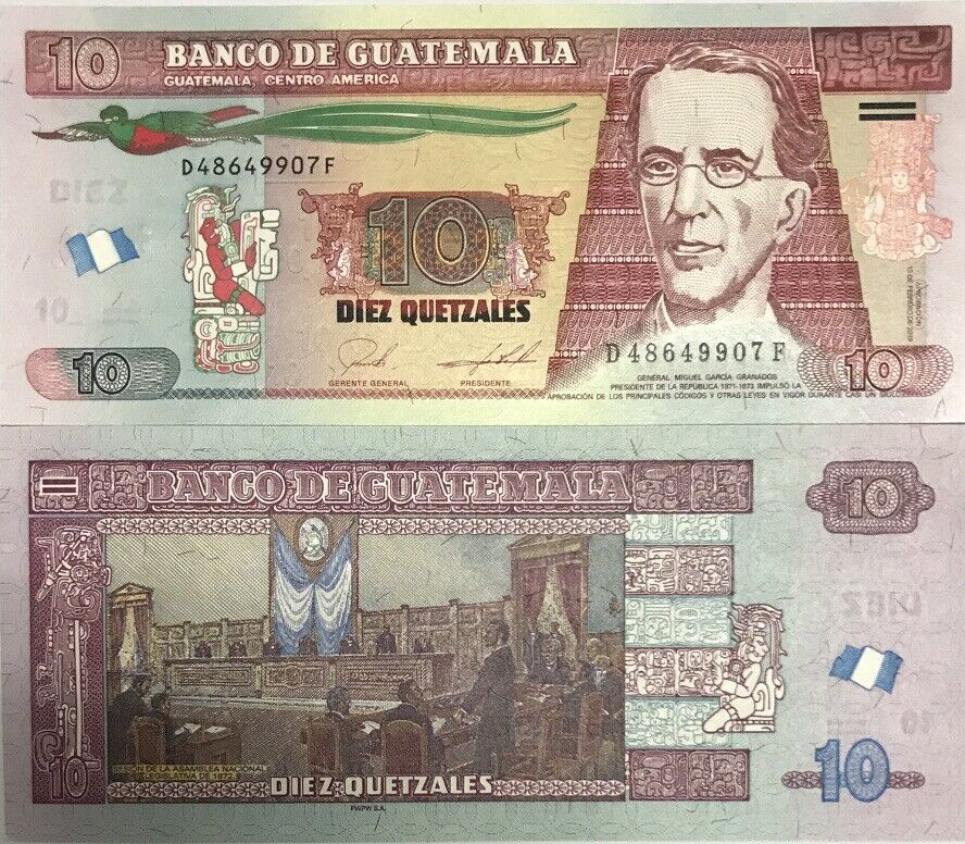 Guatemala 10 Quetzales 2019 P 123A UNC