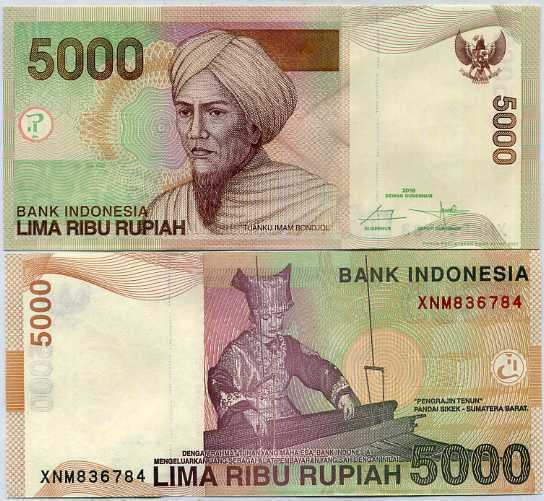 Indonesia 5000 Rupiah 2001/2016 P 142 UNC