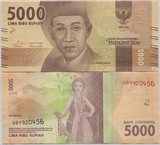 Indonesia 5000 Rupiah 2016/2017 P 156 UNC