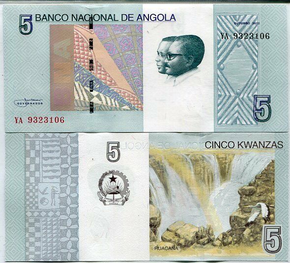 Angola 5 Kwanzas 2012/2017 P 151A UNC LOT 10 PCS