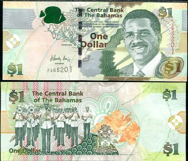 BAHAMAS 1 DOLLARS 2008 P 71 UNC