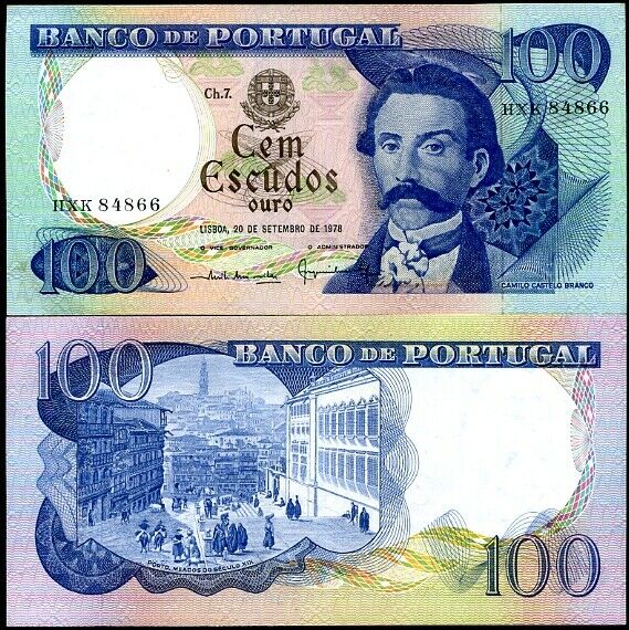 PORTUGAL 100 ESCUDOS 1978 P 169 ABOUT UNC