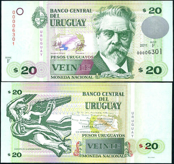URUGUAY 20 PESOS 2011 P 86 UNC