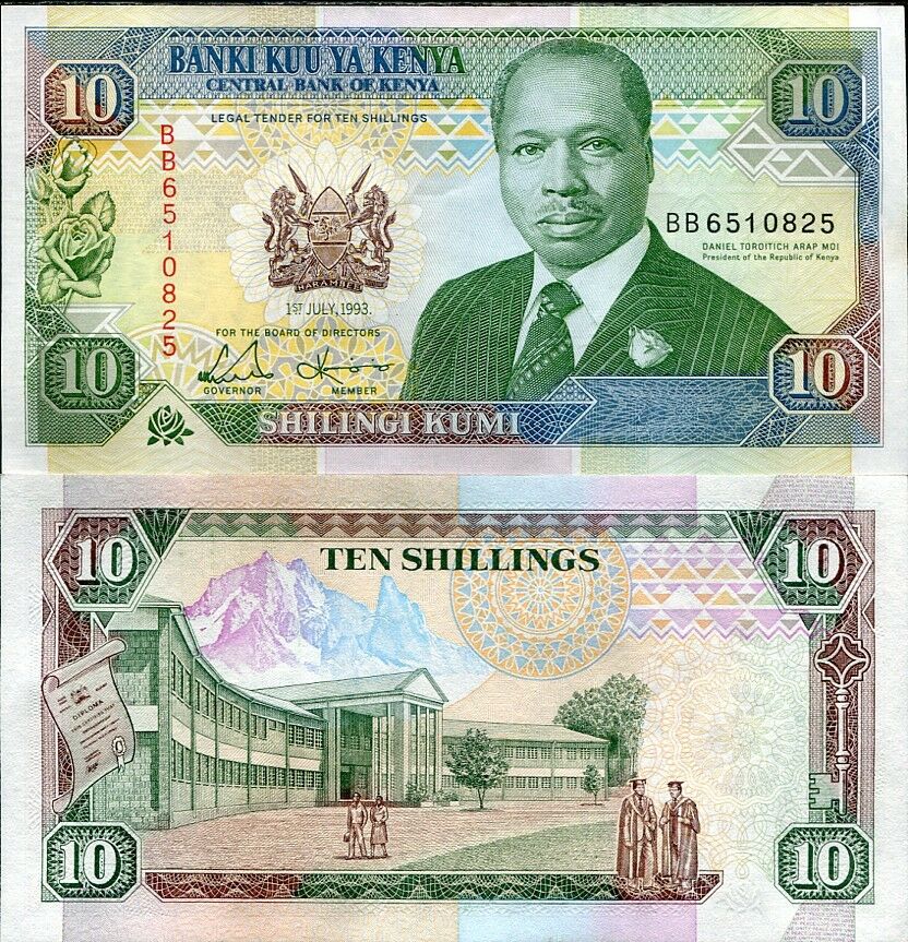KENYA 10 SHILLINGS 1993 P 24 UNC