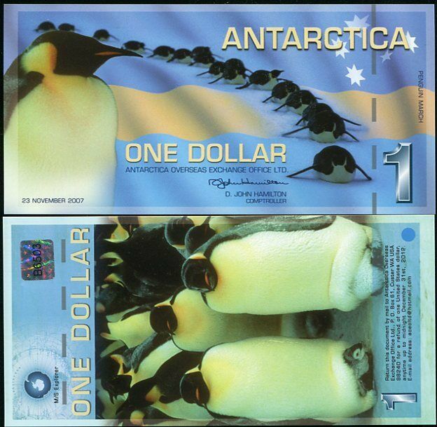 ANTARCTICA 1 DOLLAR 2007 MS EXPLORER COMMERATIVE UNC