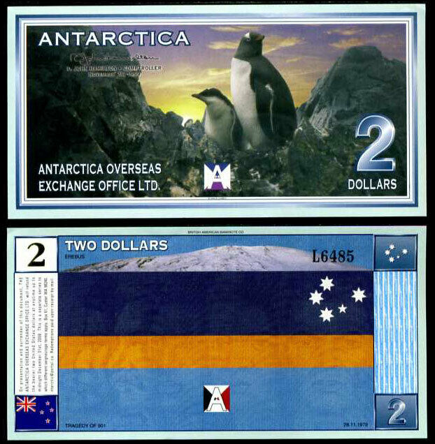 ANTARCTICA 2 DOLLARS 1999 PENGUIN UNC