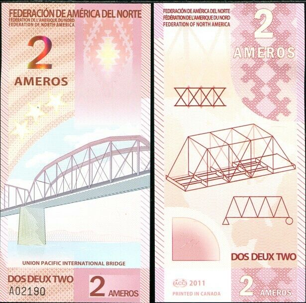 FEDERATION OF NORTH AMERICA 2 AMEROS 2011 POLYMER UNC