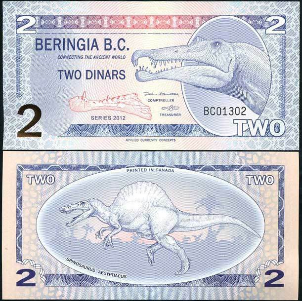 BERINGIA B.C. 2 D 2012 DINOSAURS POLYMER UNC