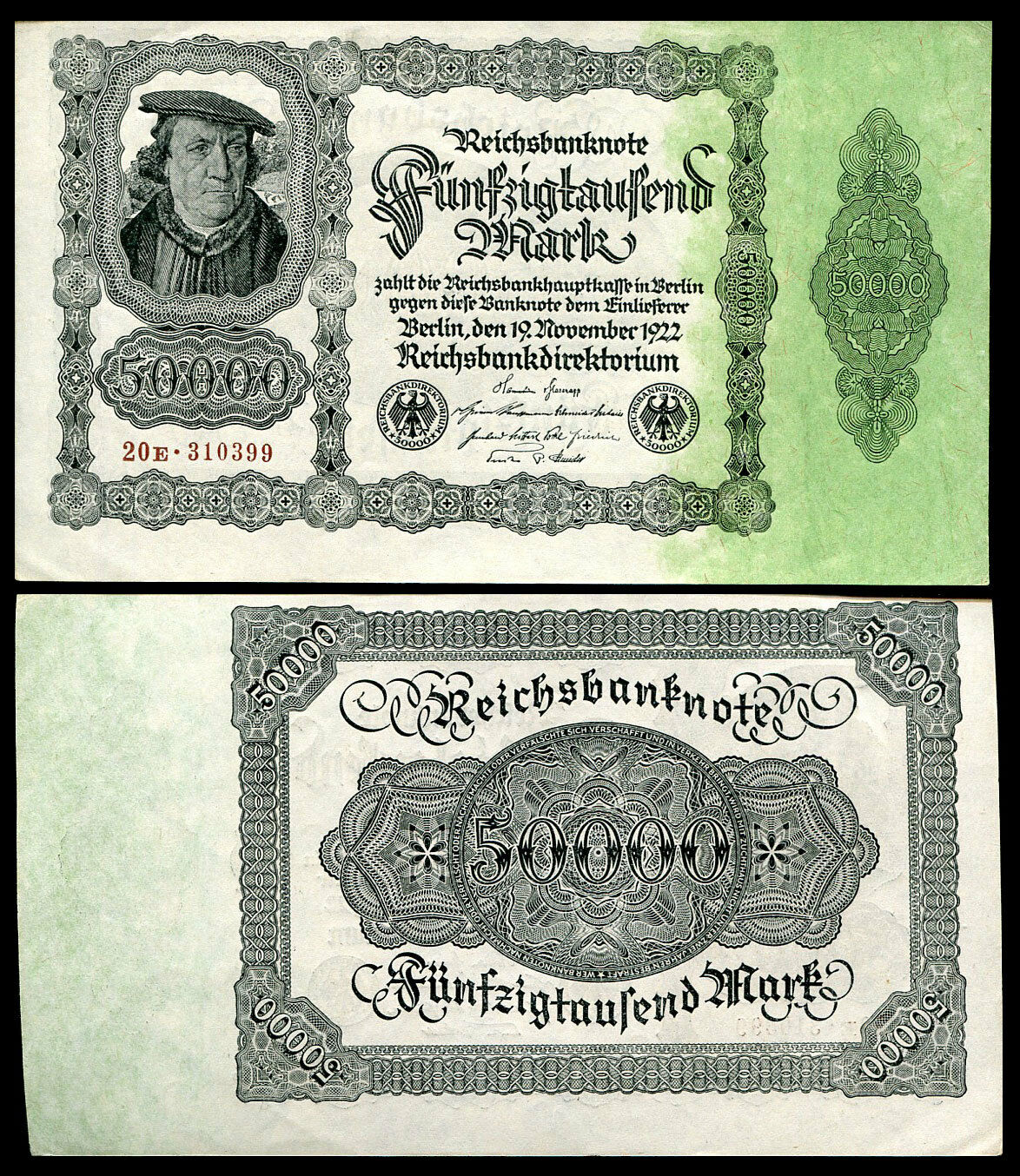 GERMANY 50,000 50000 MARK 1922 P 79 AUNC