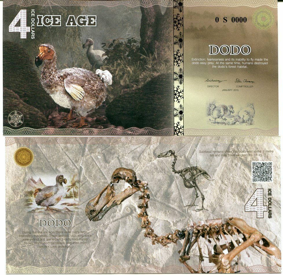 ICE AGE 4 ICE DOLLARS 2015 SPECIMEN PAPER DODO BIRD