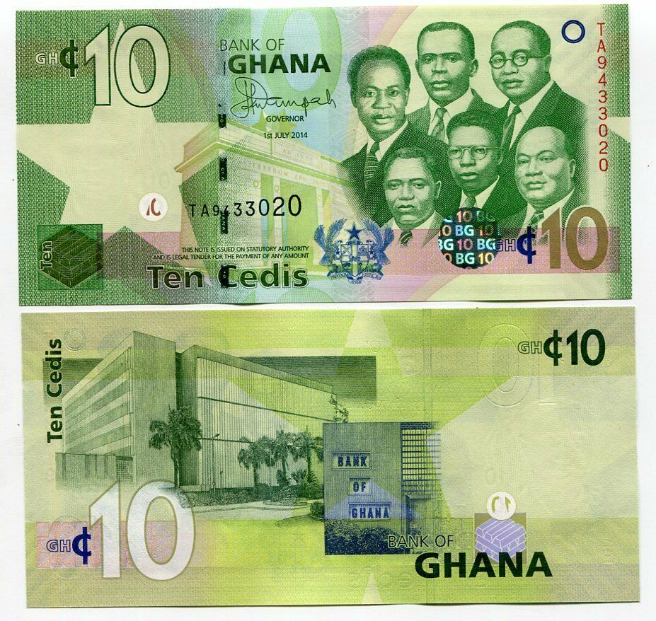 GHANA 10 CEDIS 2014 P 39 UNC