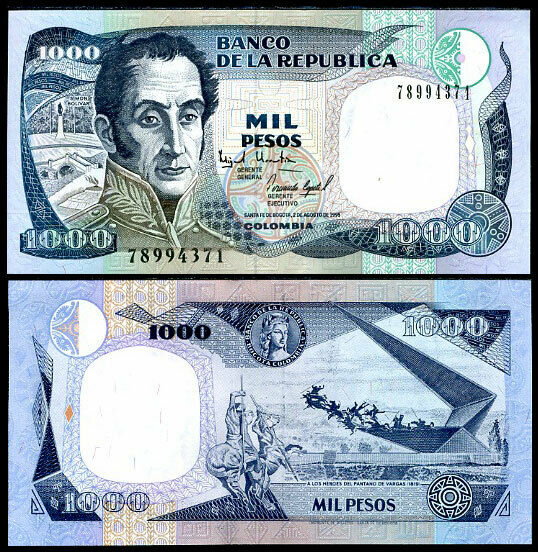 COLOMBIA 1000 PESOS 1994 P 438 AU-UNC