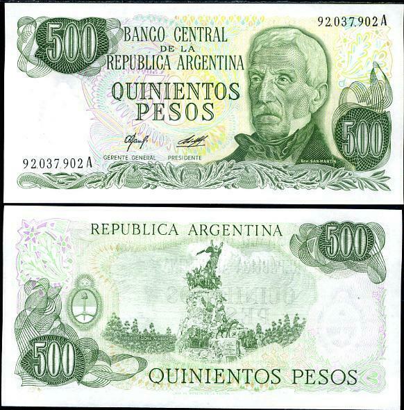 ARGENTINA 500 PESOS 1977-82 P 303 a UNC