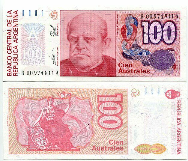 ARGENTINA 100 AUSTRALES 1985 P 327 R-A REPLACEMENT UNC