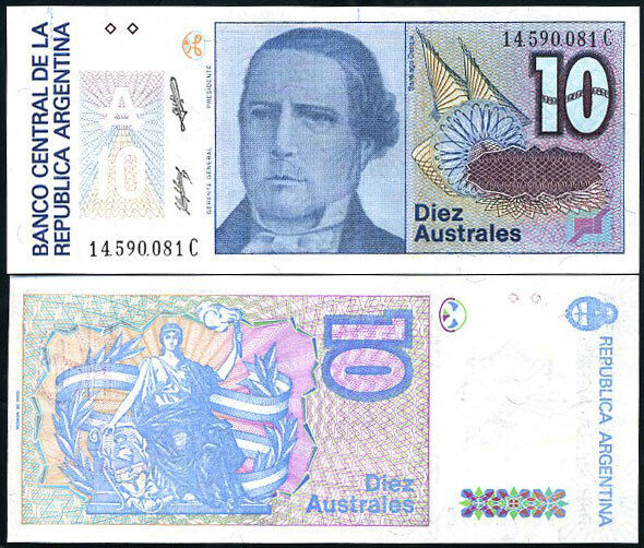 Argentina 10 Australes ND 1985-1989 P 325 b UNC