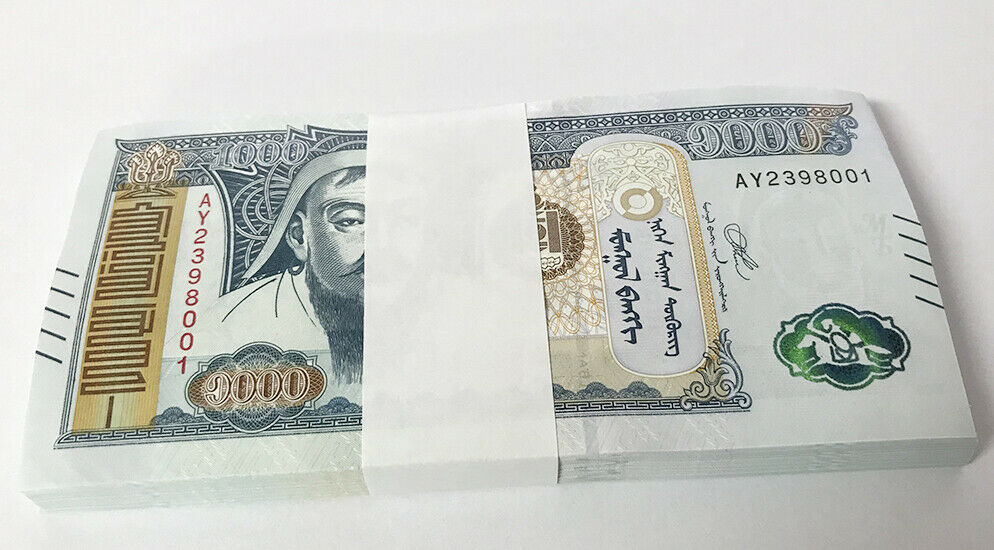 Mongolia 1000 Tugrik 2020/2021 P New Blind Marki + New Logo UNC Lot 50 Pcs