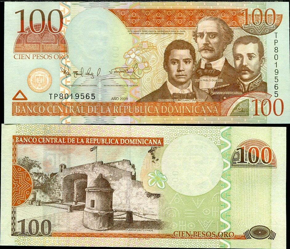 DOMINICAN REPUBLIC 100 PESOS ORO 2009 P 177 UNC