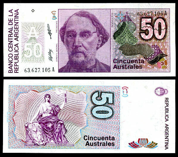 Argentina 50 Pesos ND 1986 -1989 P 326 b UNC