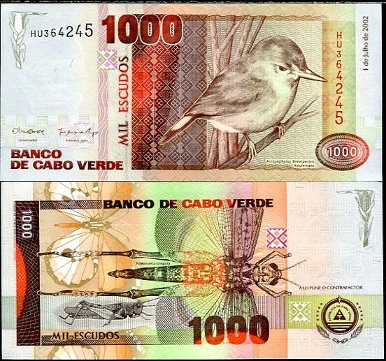 CAPE VERDE 1000 ESCUDOS 2002 P 65 b UNC