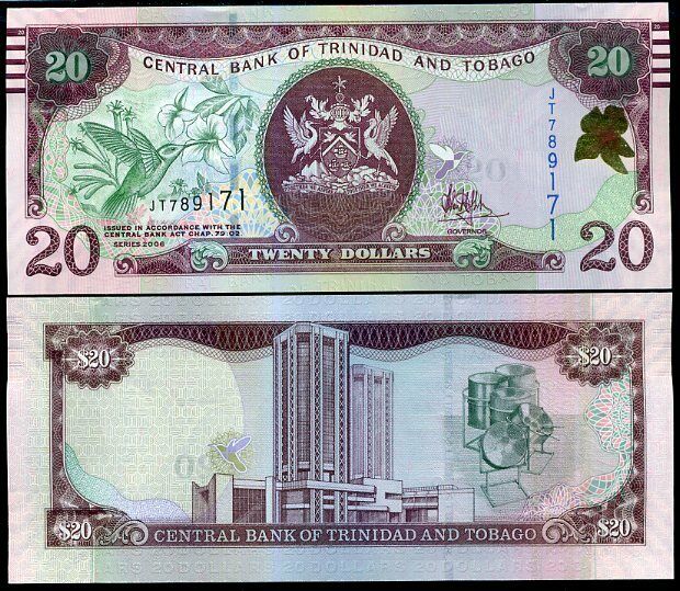 TRINIDAD & TOBAGO 20 DOLLARS 2006/2017 P 49 c Sign Hillaire UNC