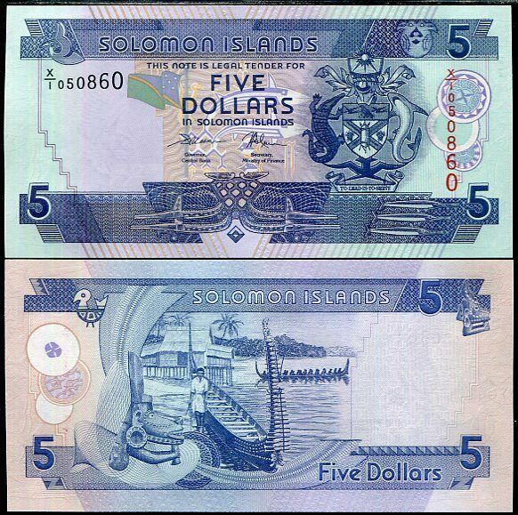 Solomon Islands 5 Dollars ND 2006 P 26 * X Replacement UNC