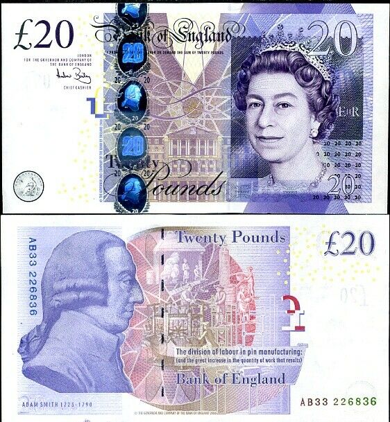 Great Britain 20 Pounds 2006 P 392 Sign A. Bailey QEII UNC