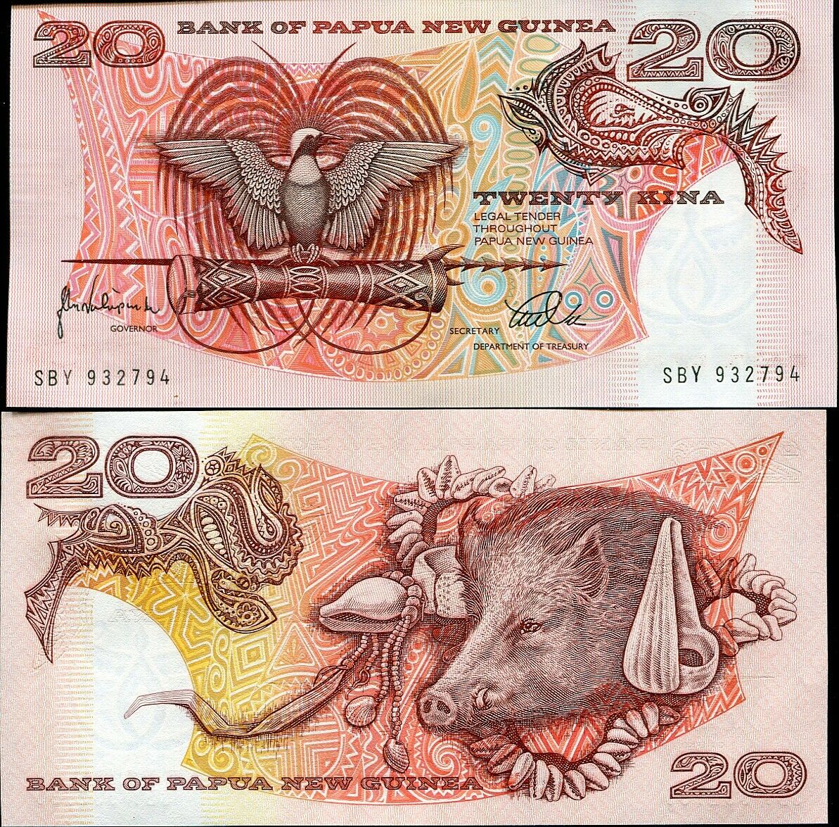 PAPUA NEW GUINEA 20 KINA ND 1998 P 10 c UNC