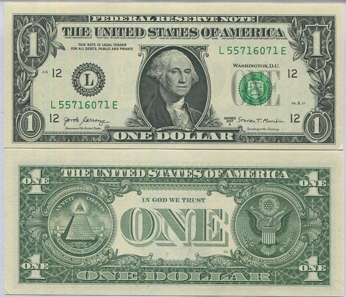 United States 1 Dollar Usa 2017A P 544 San Francisco Ca "L" UNC