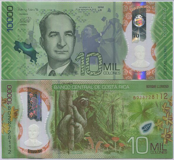 Costa Rica 10000 Colones 2019 / 2021 Polymer P 283 a UNC