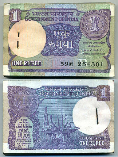 INDIA 1 RUPEE 1992 P 78A/H UNC W/H