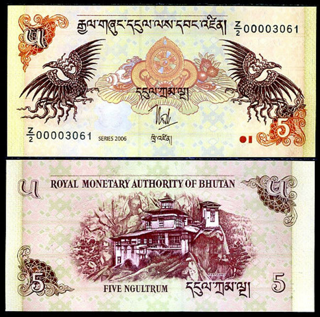 BHUTAN 5 NGULTRUM 2006 P 28 REPLACEMENT Z/2 UNC