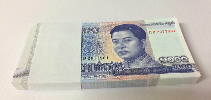Cambodia 1000 Riels 2016 P 67 Comm. Lot 100 Pcs 1 Bundle