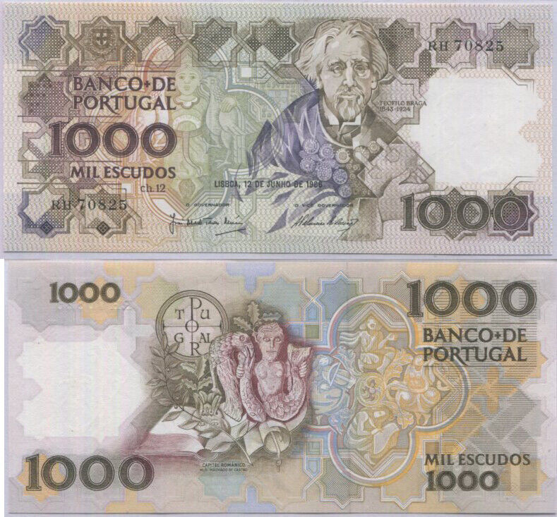 Portugal 1000 Escudos 1986 P 181 b UNC