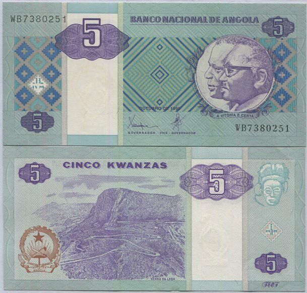 Angola 5 Kwanzas 1999 P 144 UNC