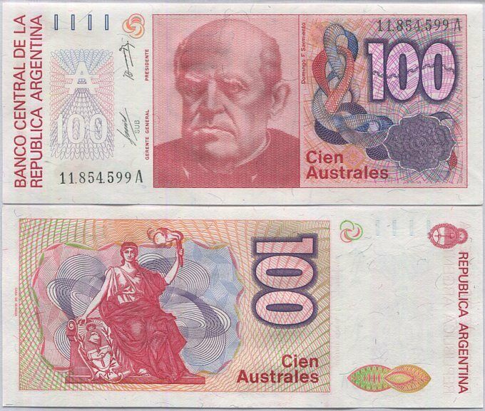 Argentina 100 Australes ND 1985-1990 P 327 a UNC