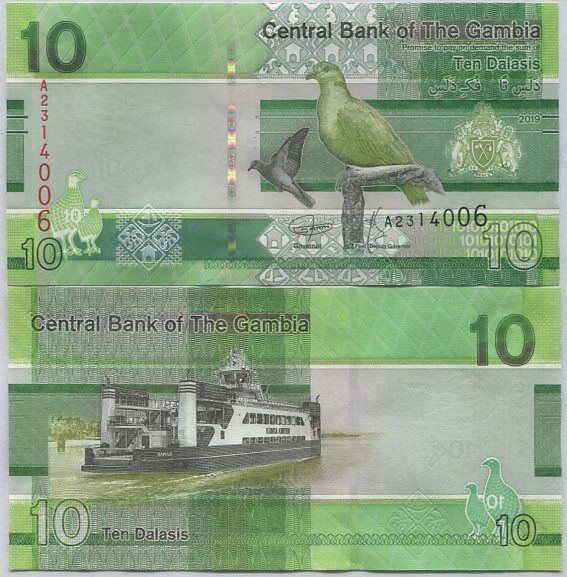 Gambia 10 Dalasis 2019 P 38 UNC