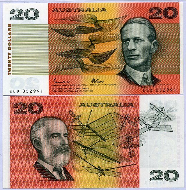 AUSTRALIA 20 DOLLARS P 46 e JOHNSTON FRASER UNC