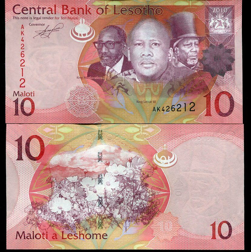 LESOTHO 10 MALOTI 2010 P 21 UNC