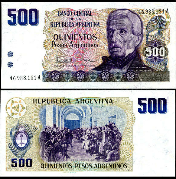 ARGENTINA 500 PESOS 1984 P 316 UNC