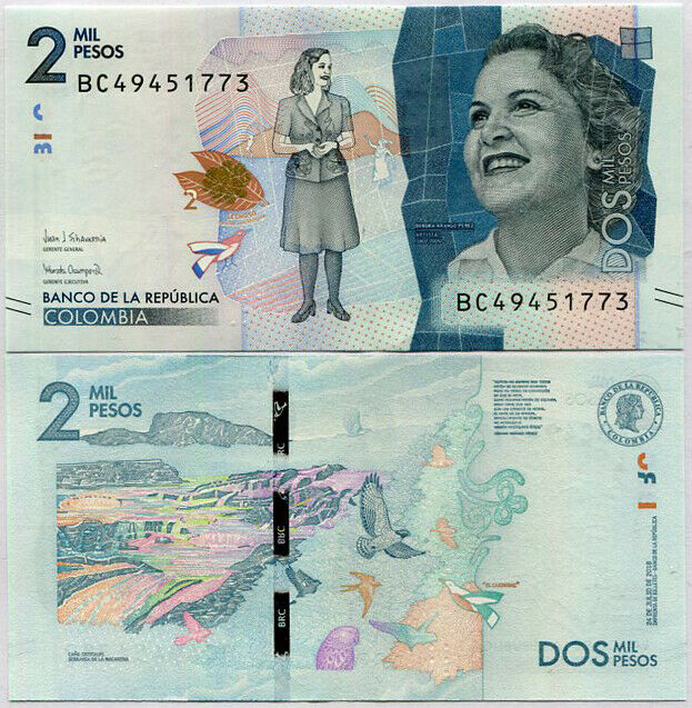 Colombia 2000 Pesos 2018 P 458 UNC
