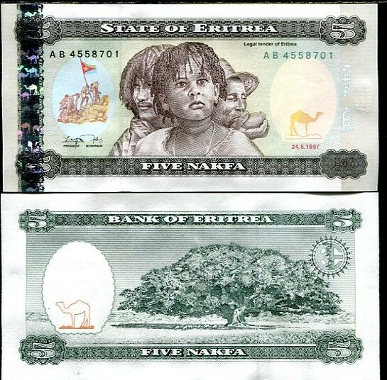 Eritrea 5 Nakfa 1997 P 2 UNC